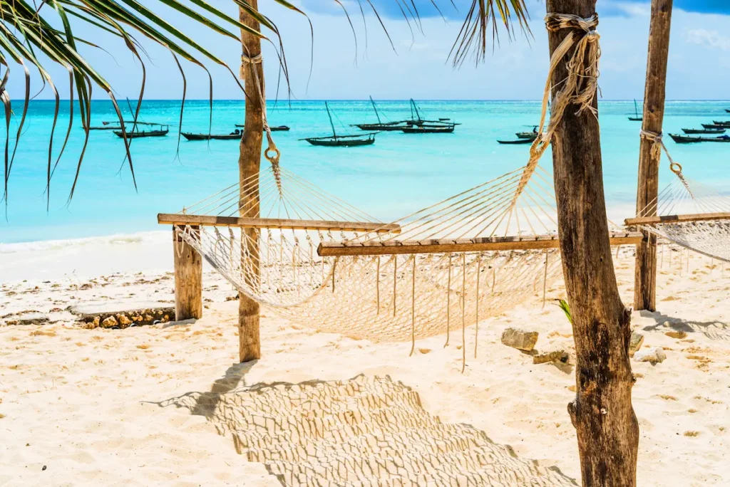 beautiful-seascape-with-hammock-on-a-beach